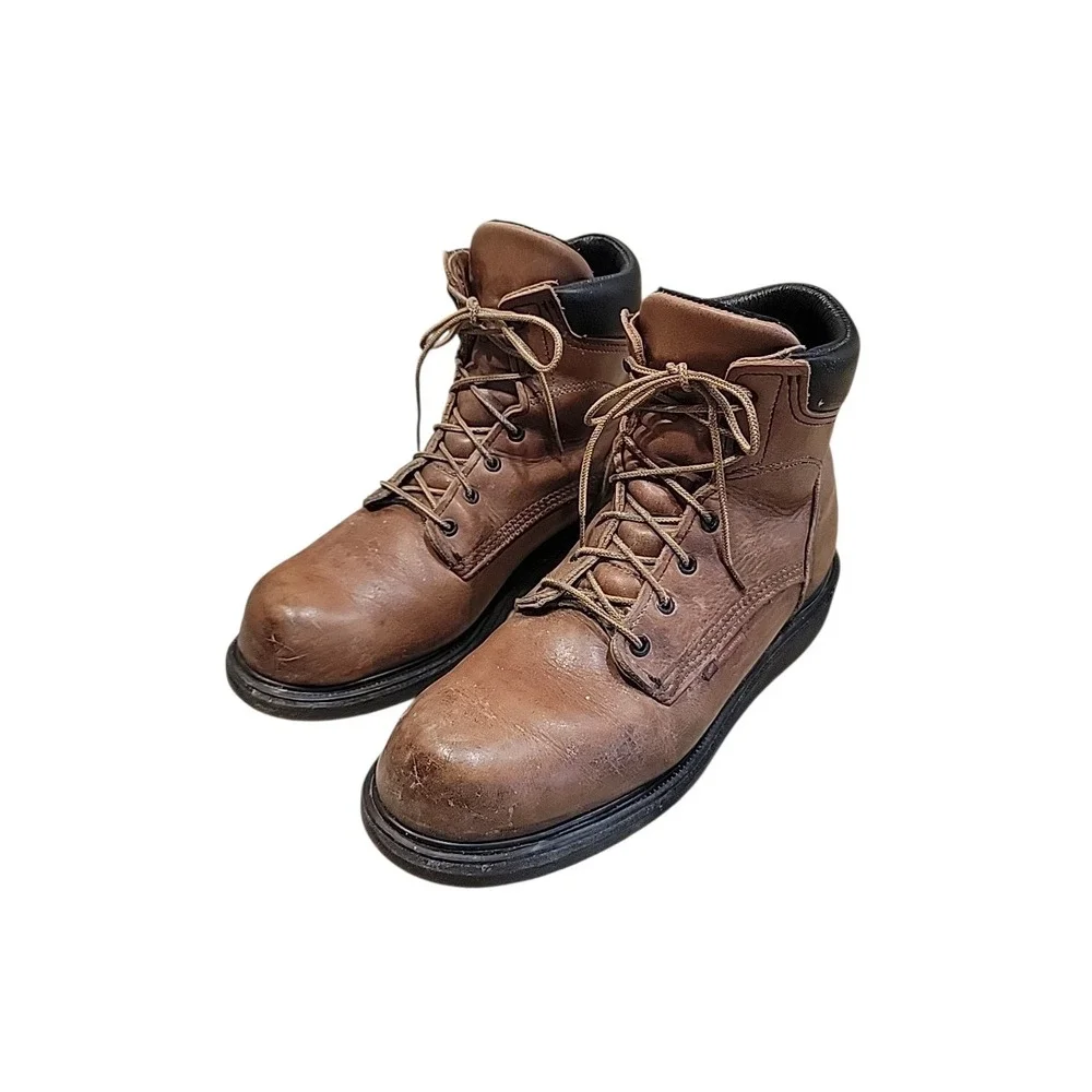 Vintage Red Wing Work Boots 676 Men's 10D  Brown Oil Slip Resistant Soles USA